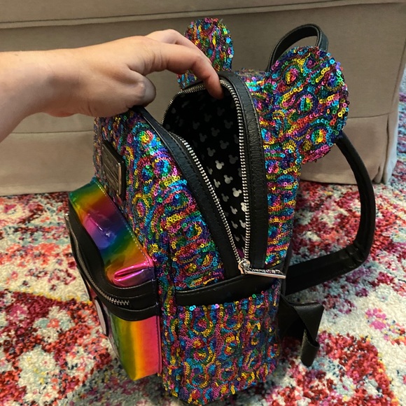 Loungefly Disney rainbow sequins backpack